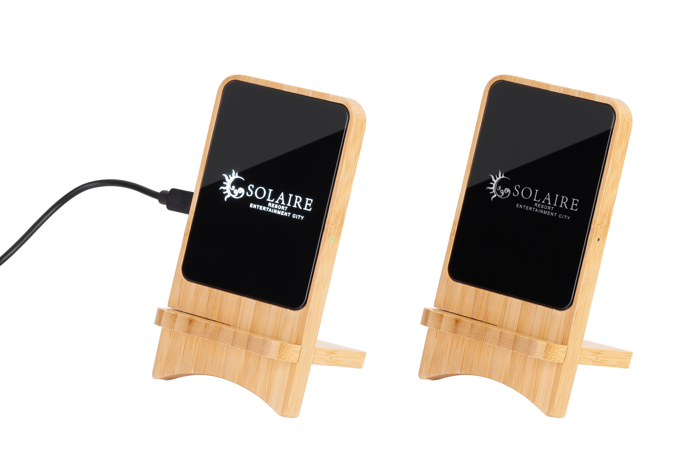 Складная беспроводная (15W) зарядная станция "Puzzle" с подсветкой логотипа-4