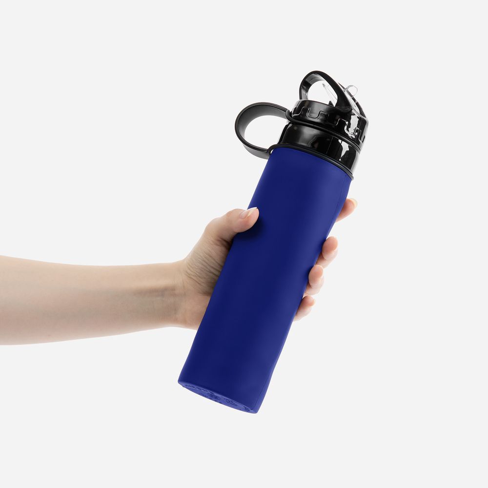 Складная бутылка для воды Langfossen, синяя-3