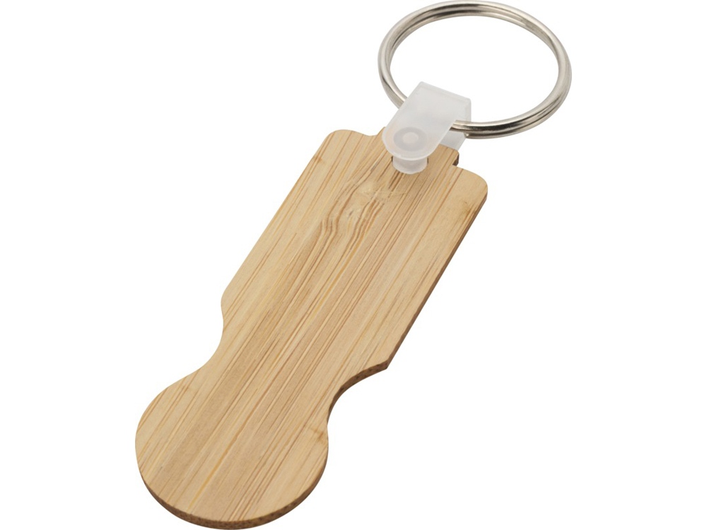 Ronan бамбуковый брелок для ключей в виде чемодана на колесах, натуральный-0