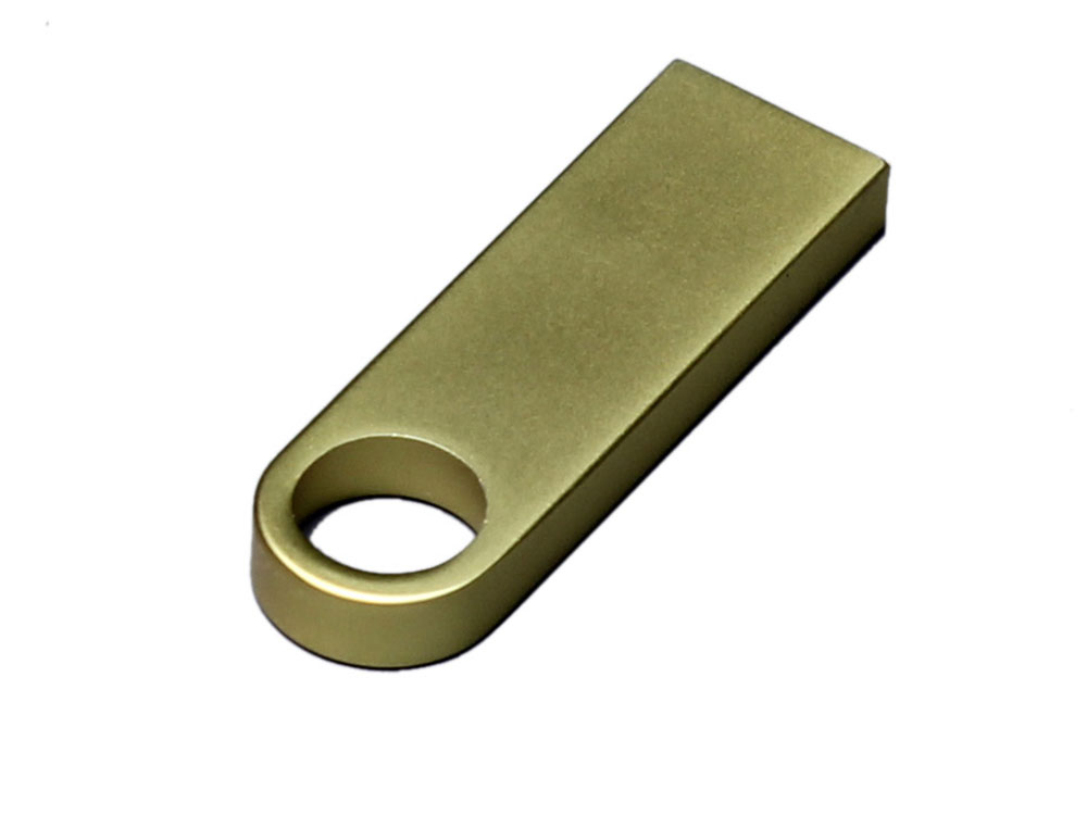 USB 3.0-флешка на 128 Гб с мини чипом и круглым отверстием, золотистый-2