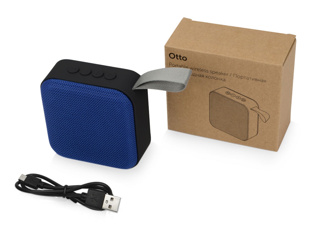 Портативная колонка Otto, синий/черный-5