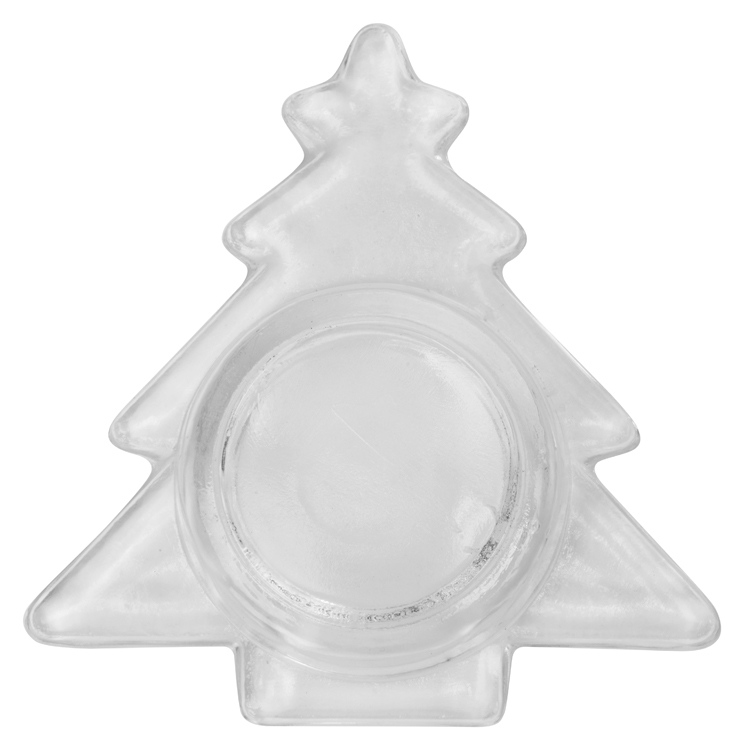 Подсвечник стеклянный со свечой, прозрачный-3