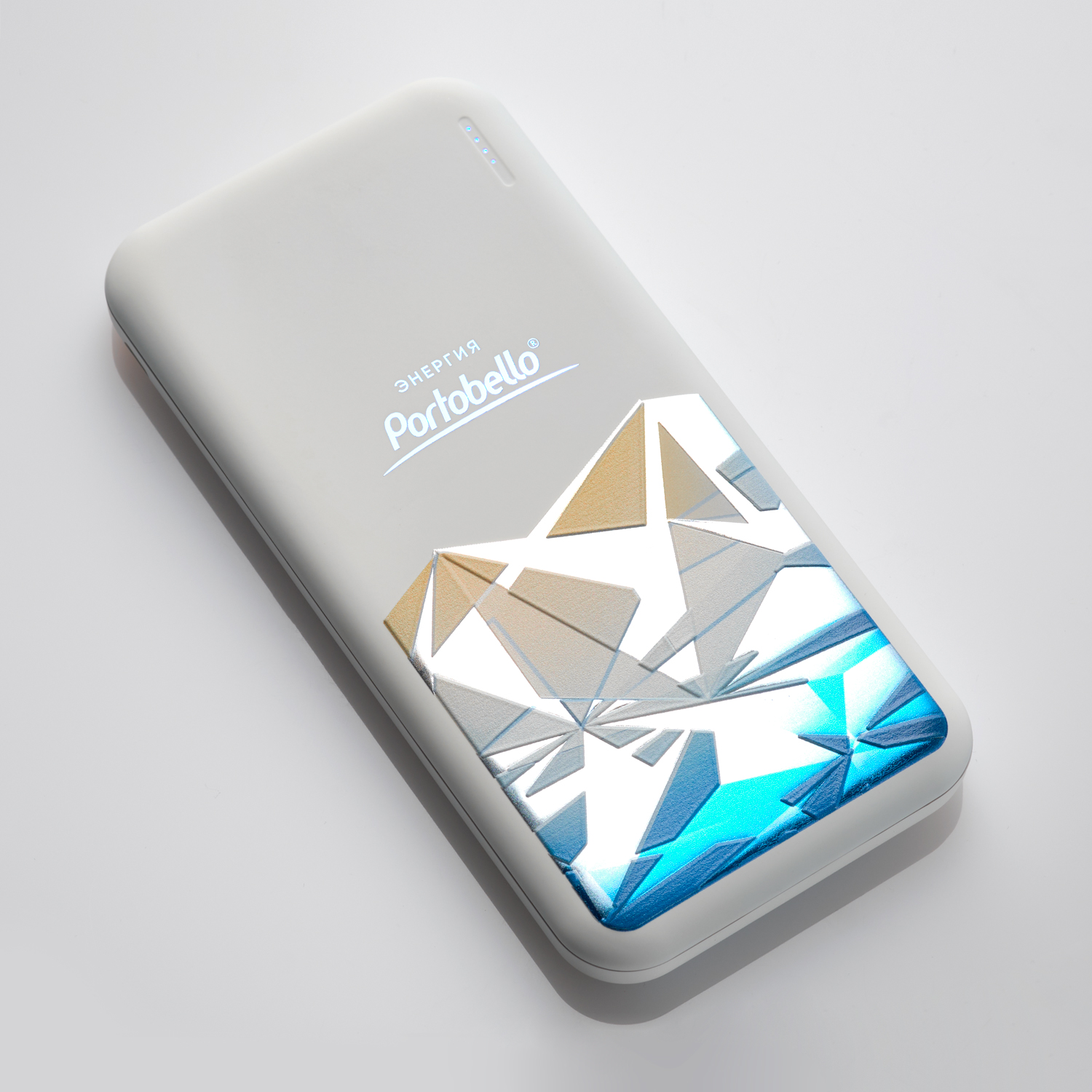 Внешний аккумулятор с подсветкой Luce 10000 mAh, белый-6