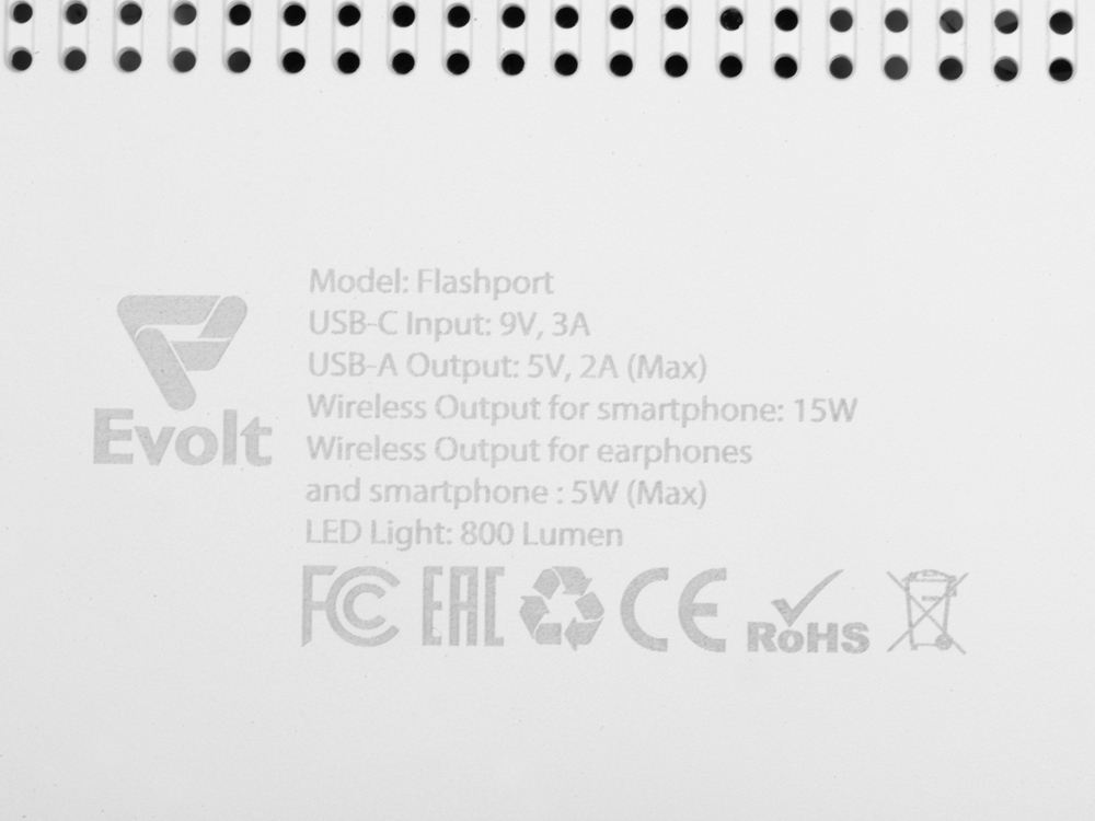 Складная зарядная станция с беспроводной зарядкой Flashport, 15 Вт, белый-11