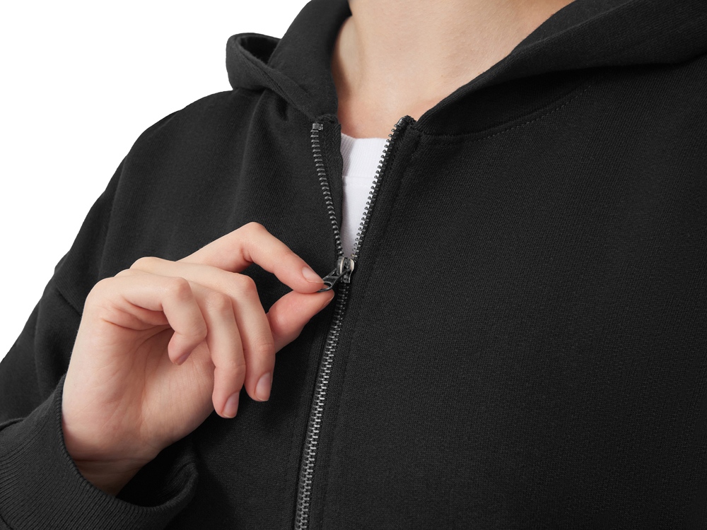 Толстовка оверсайз с капюшоном на молнии Monaco, черный-5