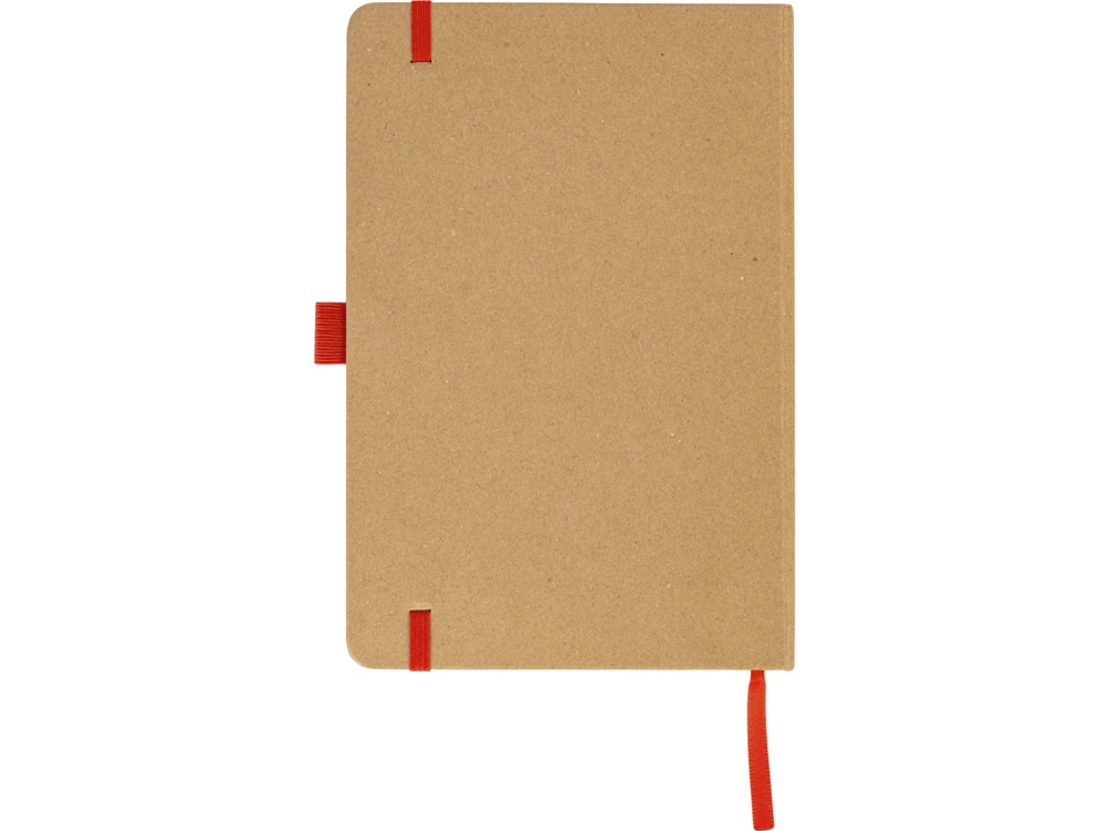 Блокнот A5 Sevilia Color, твердая обложка из крафта, 80 листов, цветной срез и форзац, натуральный/красный-4