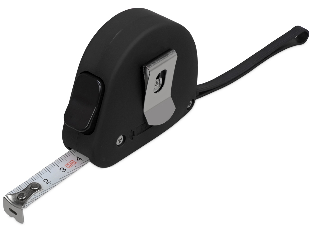 Рулетка 3м Meter, софт-тач, черный-1
