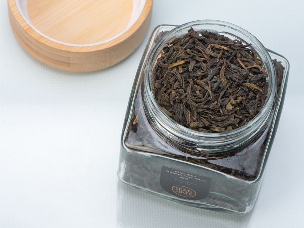 Чай зеленый, серия Ceremony, Маофэн (ворсистые пики), стеклянная банка-2