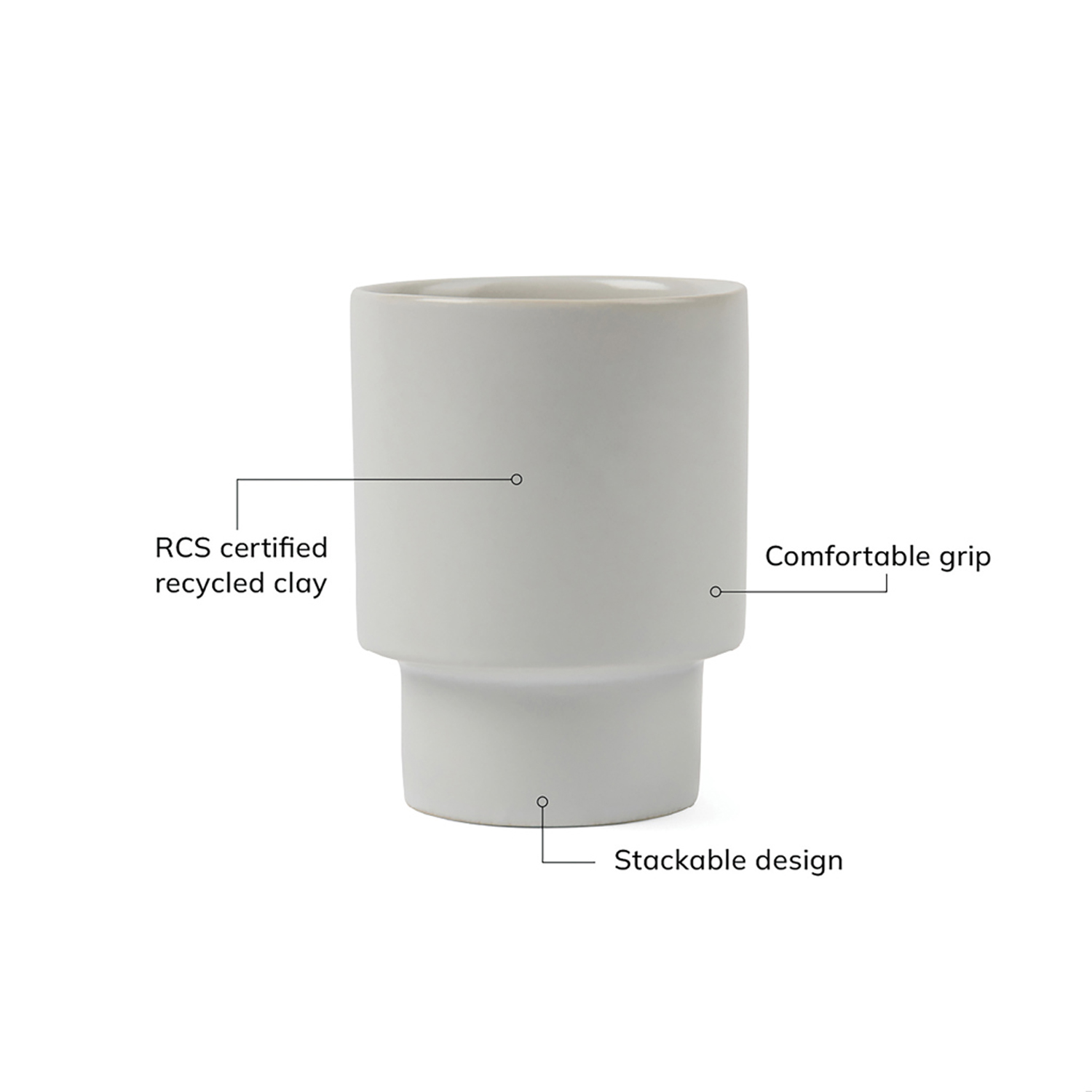 Стакан VINGA Nagano pure из керамики RCS, 300 мл-5