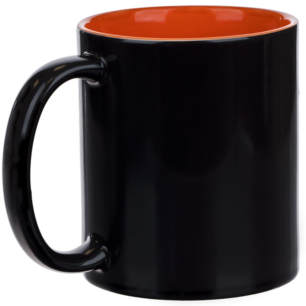 Кружка-хамелеон On Display, глянцевая, черная с оранжевым-2