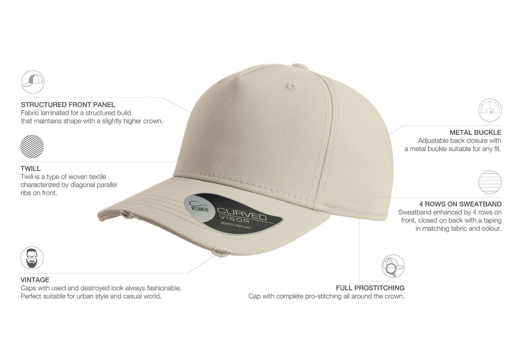Бейсболка CARGO, 5 клиньев, металлическая застежка, светло-бежевый-7