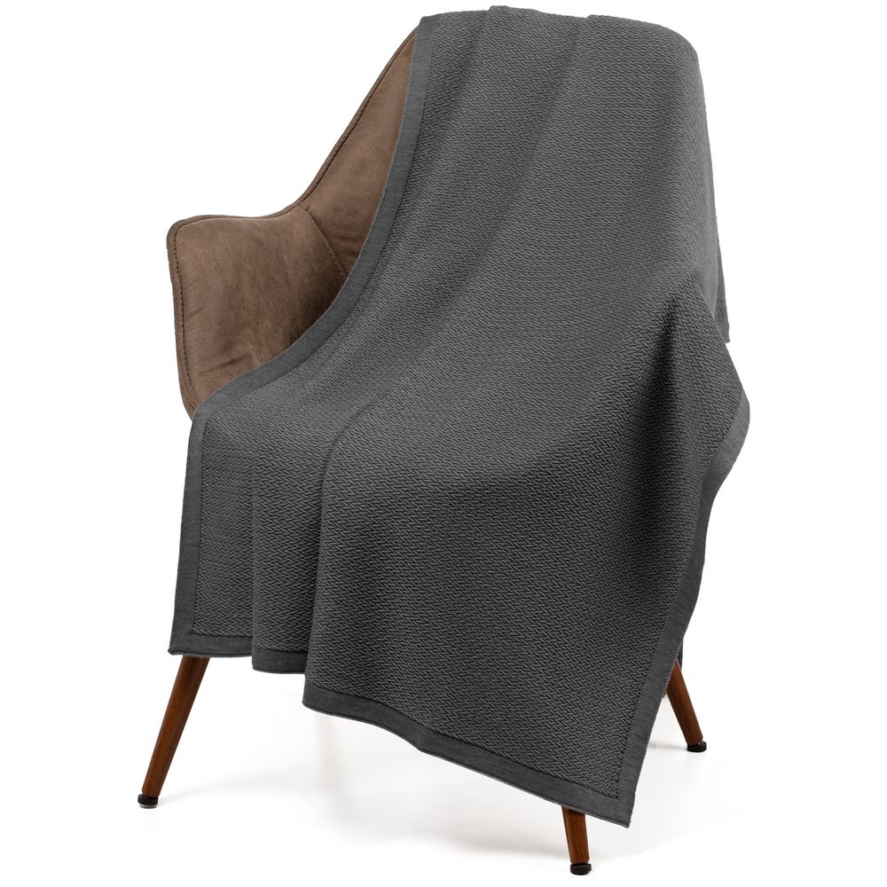 Плед Ornato, серый (кварцевый меланж)-1