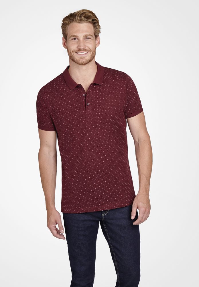 Рубашка поло мужская Brandy Men, темно-синяя с белым-3