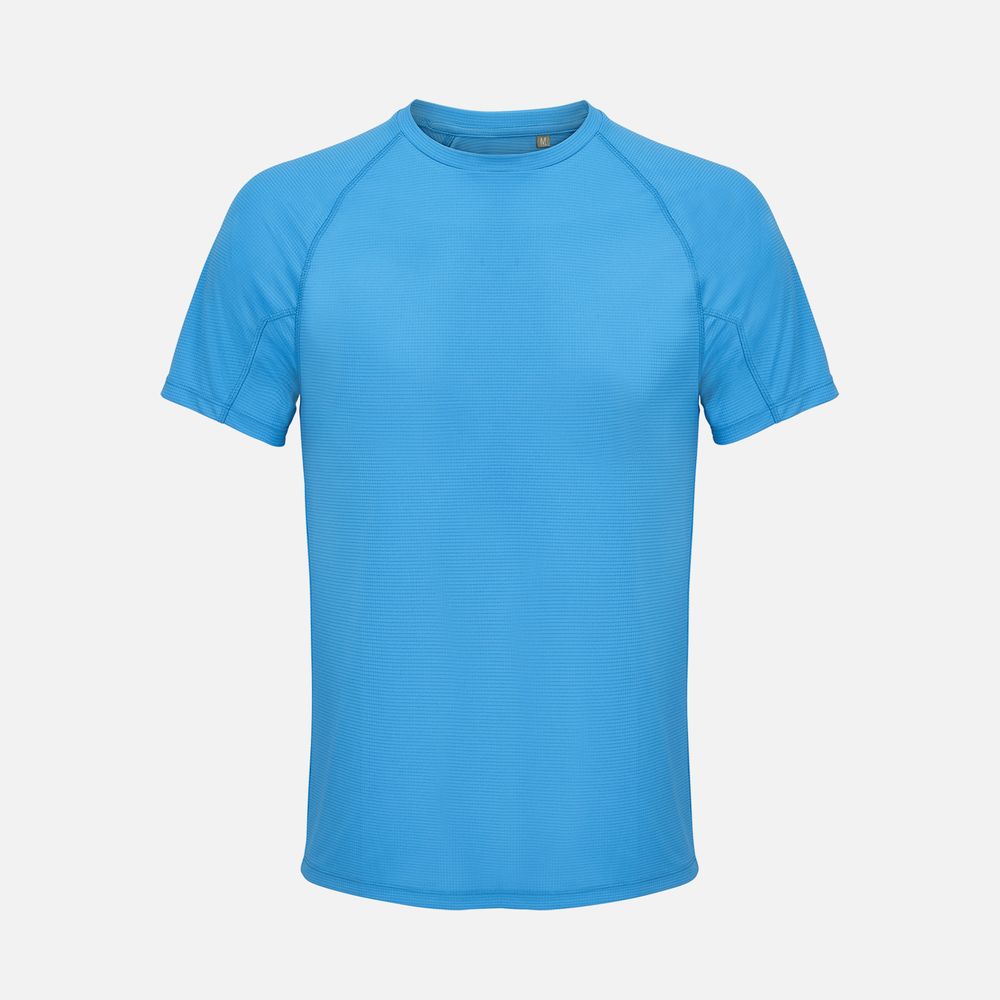 Футболка спортивная унисекс Vortex, ярко-бирюзовая-0