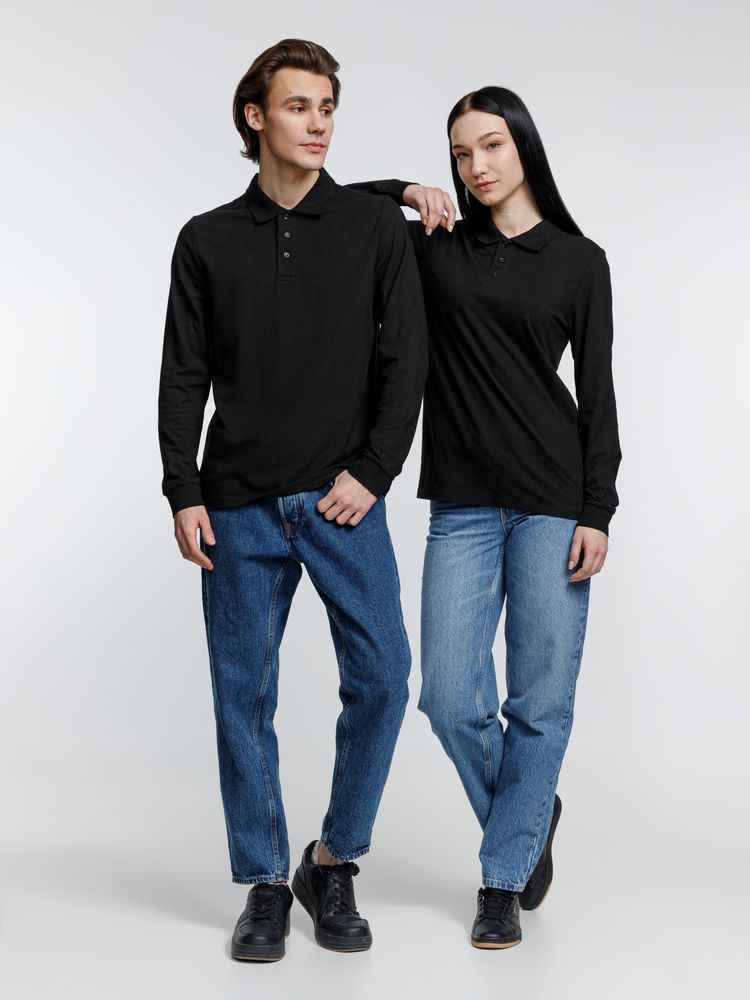 Рубашка поло с длинным рукавом Prime LSL, черная-5