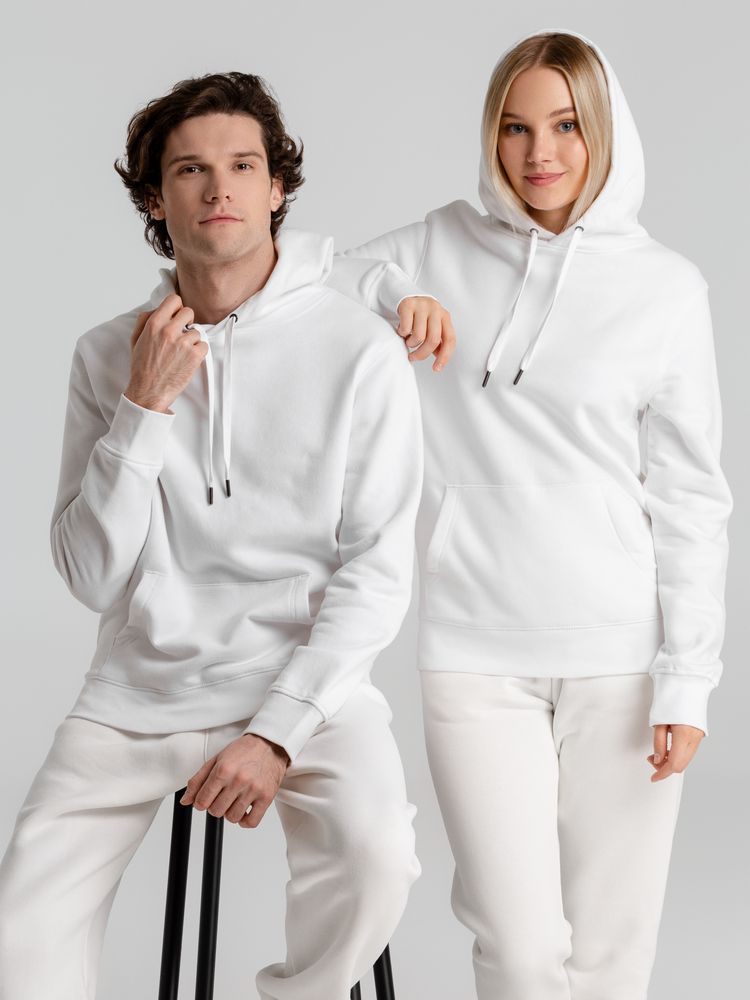 Толстовка с капюшоном унисекс King, белая-6