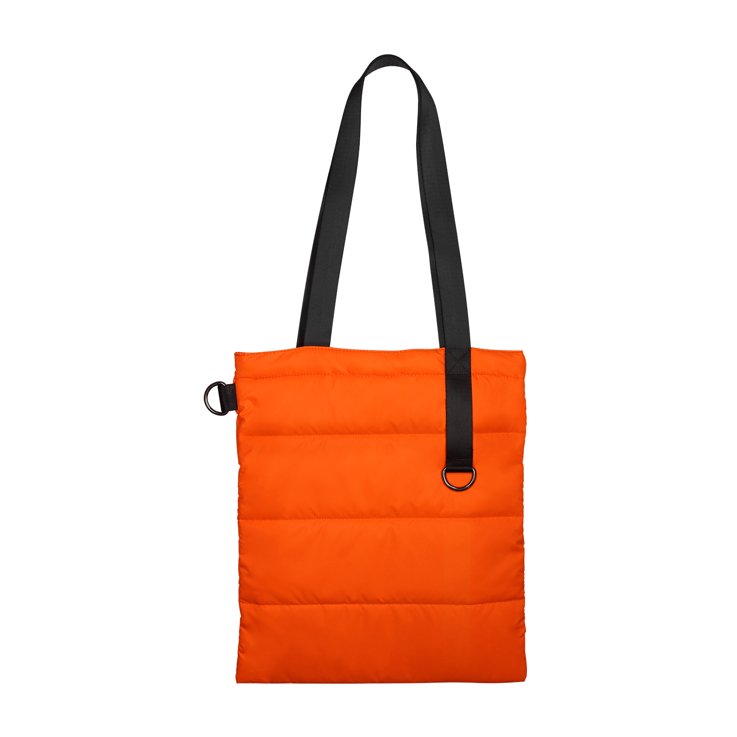 Шоппер Superbag Bubble, стёганый, с магнитной кнопкой (оранжевый с чёрным)-1