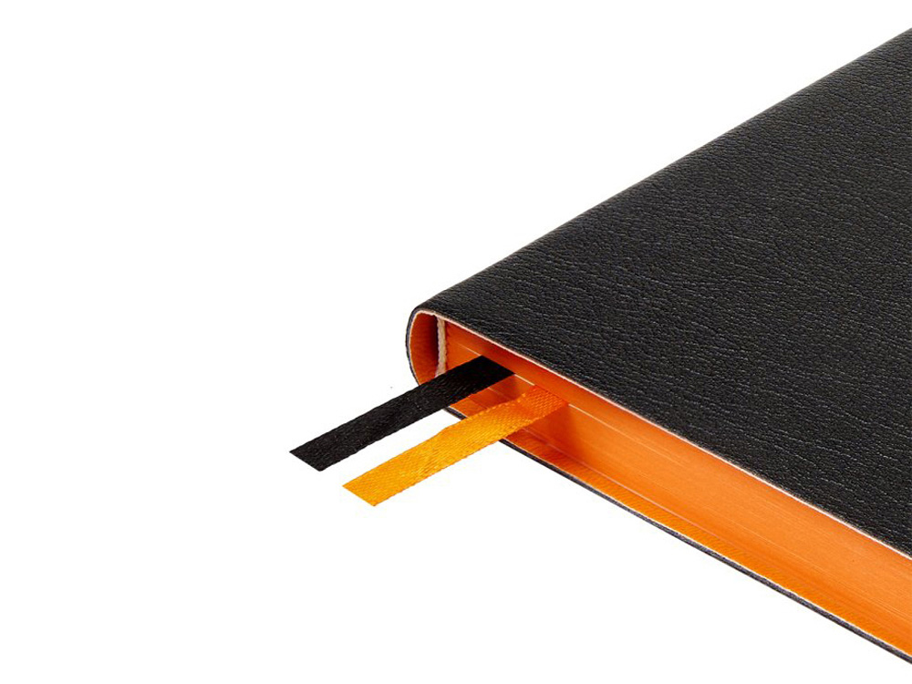 Ежедневник недатированный А5 Boston, черный (оранжевый обрез)-4