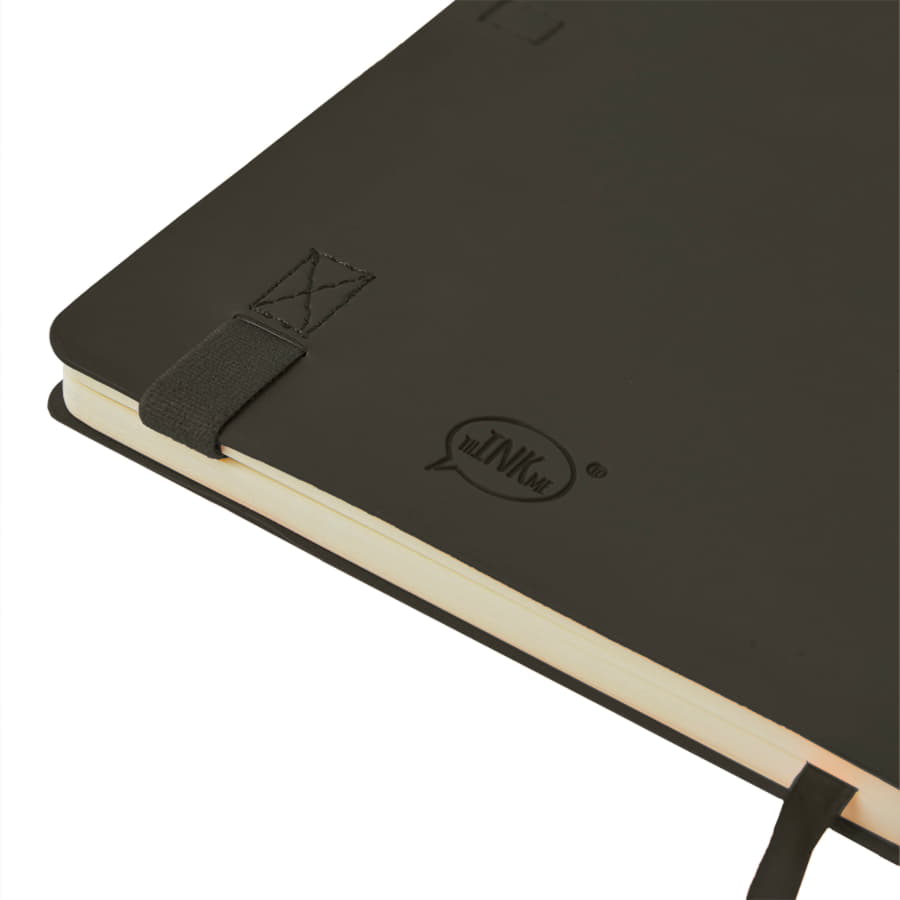 Бизнес-блокнот GRACY на резинке, формат А5, в линейку, темно-серый-6