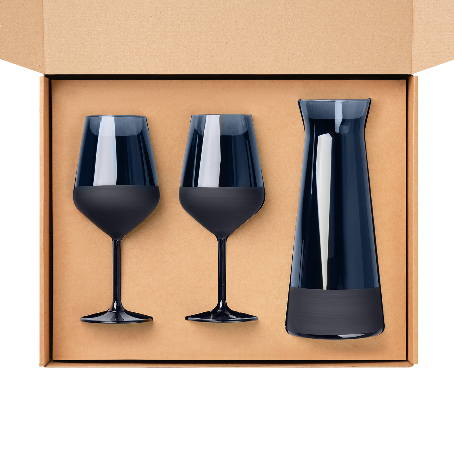 Подарочный набор декантер + 2 бокала, Сапфир (Sapphire) синий-1