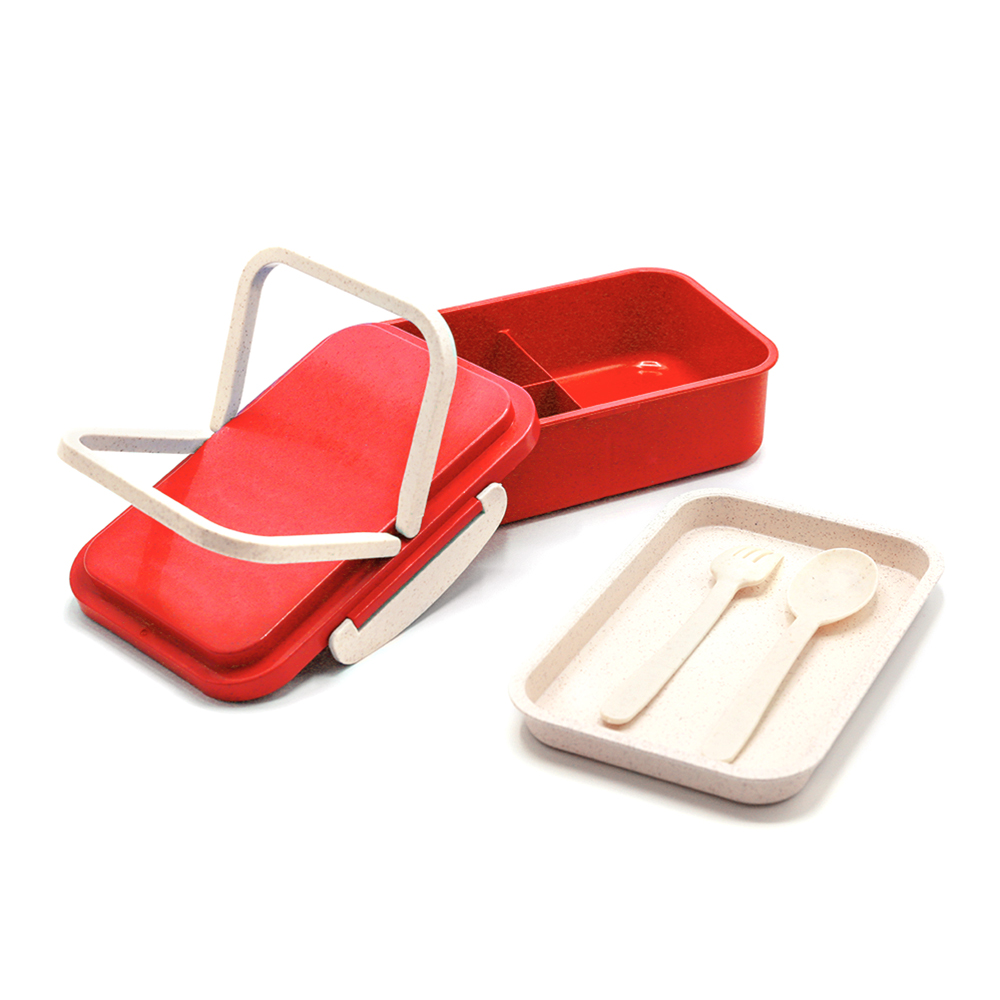 Ланчбокс (контейнер для еды) Inar из пшеничного волокна, Красный-1