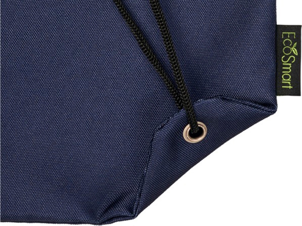 Рюкзак со шнурком Oriole из переработанного ПЭТ, темно-синий-4