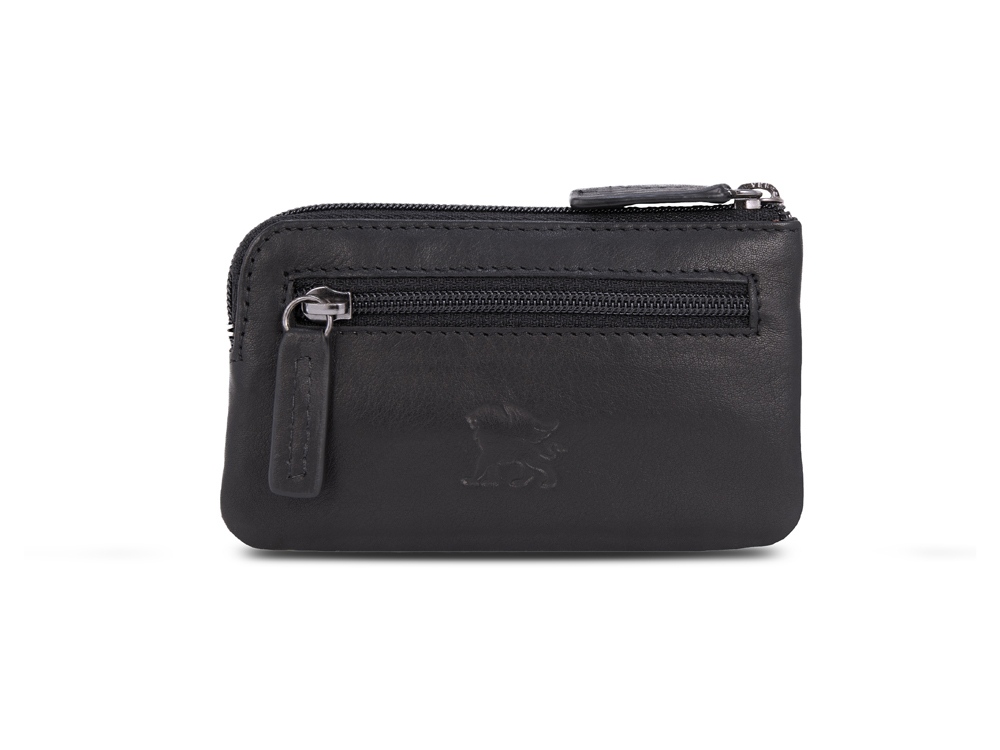 Ключница Mano Don Romeo с RFID защитой, натуральная кожа в чёрном цвете, 11,5 х 1 х 6,5 см-2