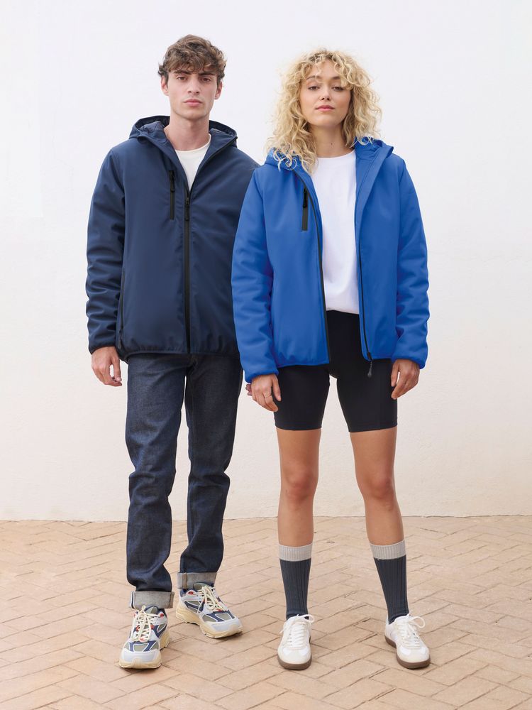 Куртка софтшелл с капюшоном женская Falcon Women, черная-2