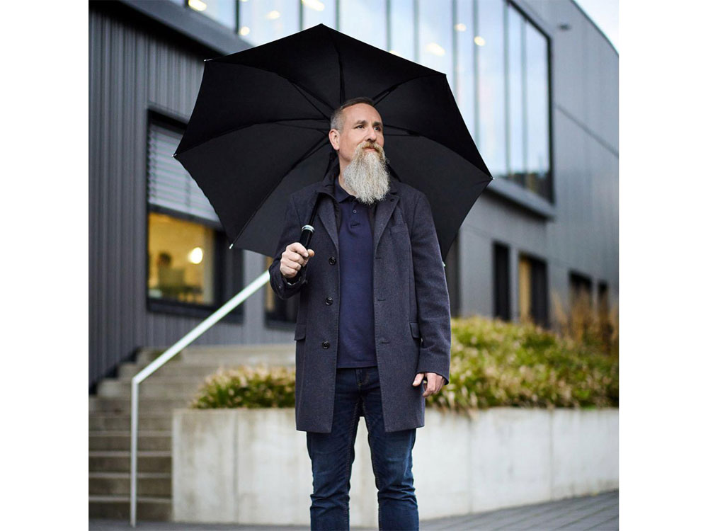 Зонт-трость 7875 RingOpener® полуавтомат, черный-10