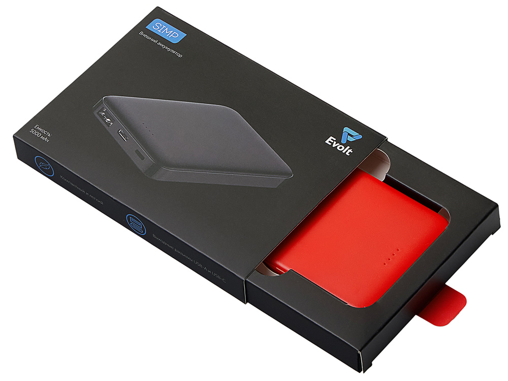 Внешний аккумулятор Simp, 5000 мАч, красный-8