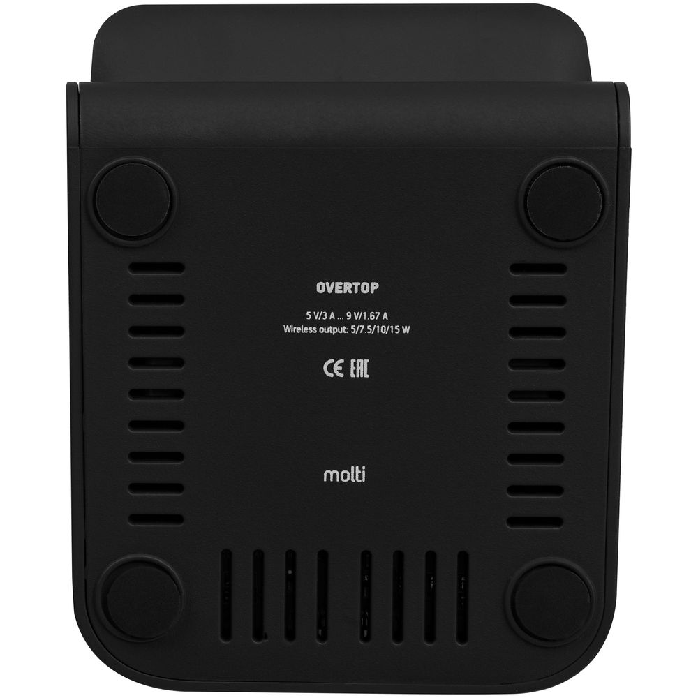 Беспроводное зарядное устройство с быстрой зарядкой Overtop, черное-4