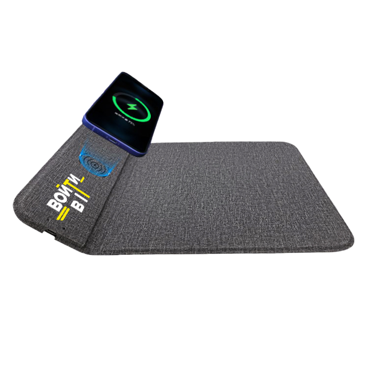 Коврик для мышки с беспроводной зарядкой Gratto, Черный-4