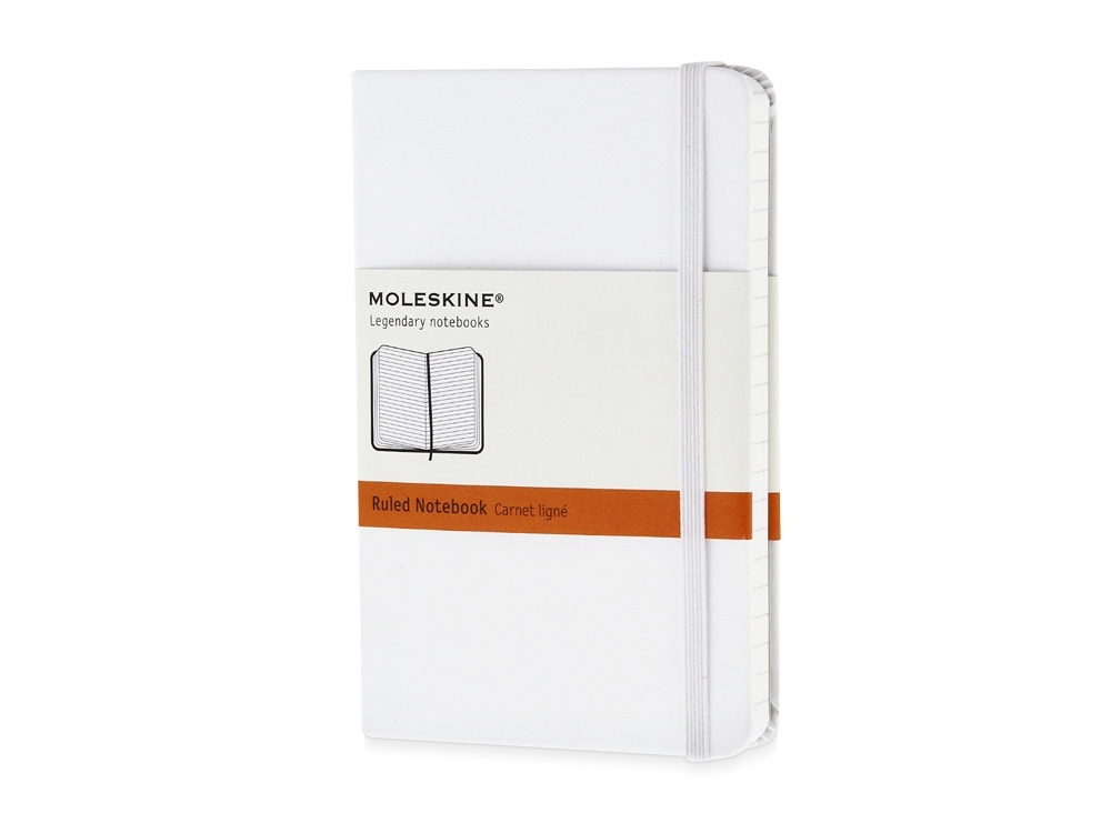 Записная книжка Moleskine Classic (в линейку) в твердой обложке, Pocket (9x14см), белый-0