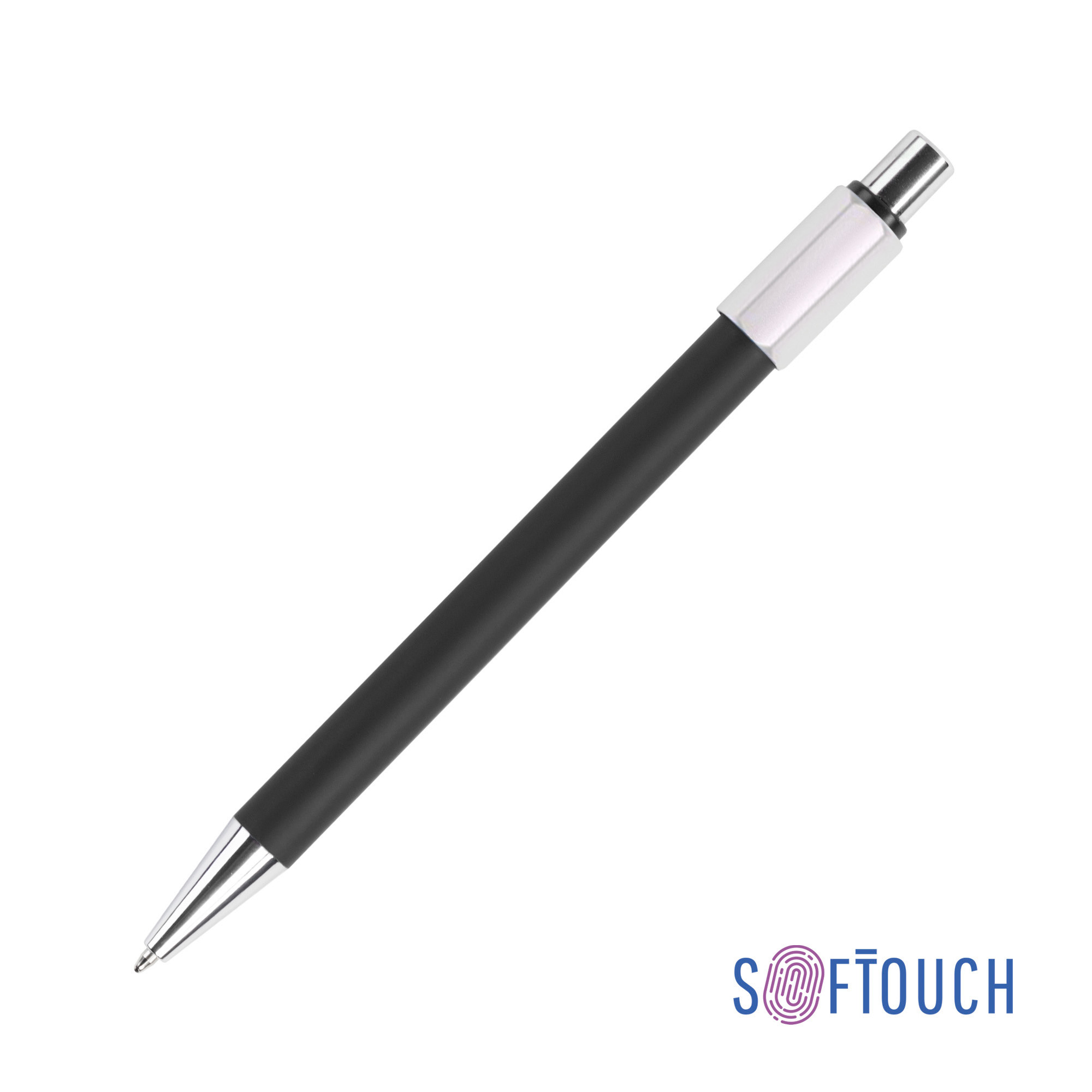 Ручка шариковая "Spin" с 6ти-гранным спиннером, покрытие soft touch-0