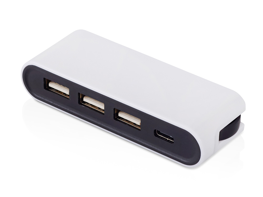 USB-хаб Hubix с коннектором 2-в-1 USB-C и USB-A, 2.0, белый-0