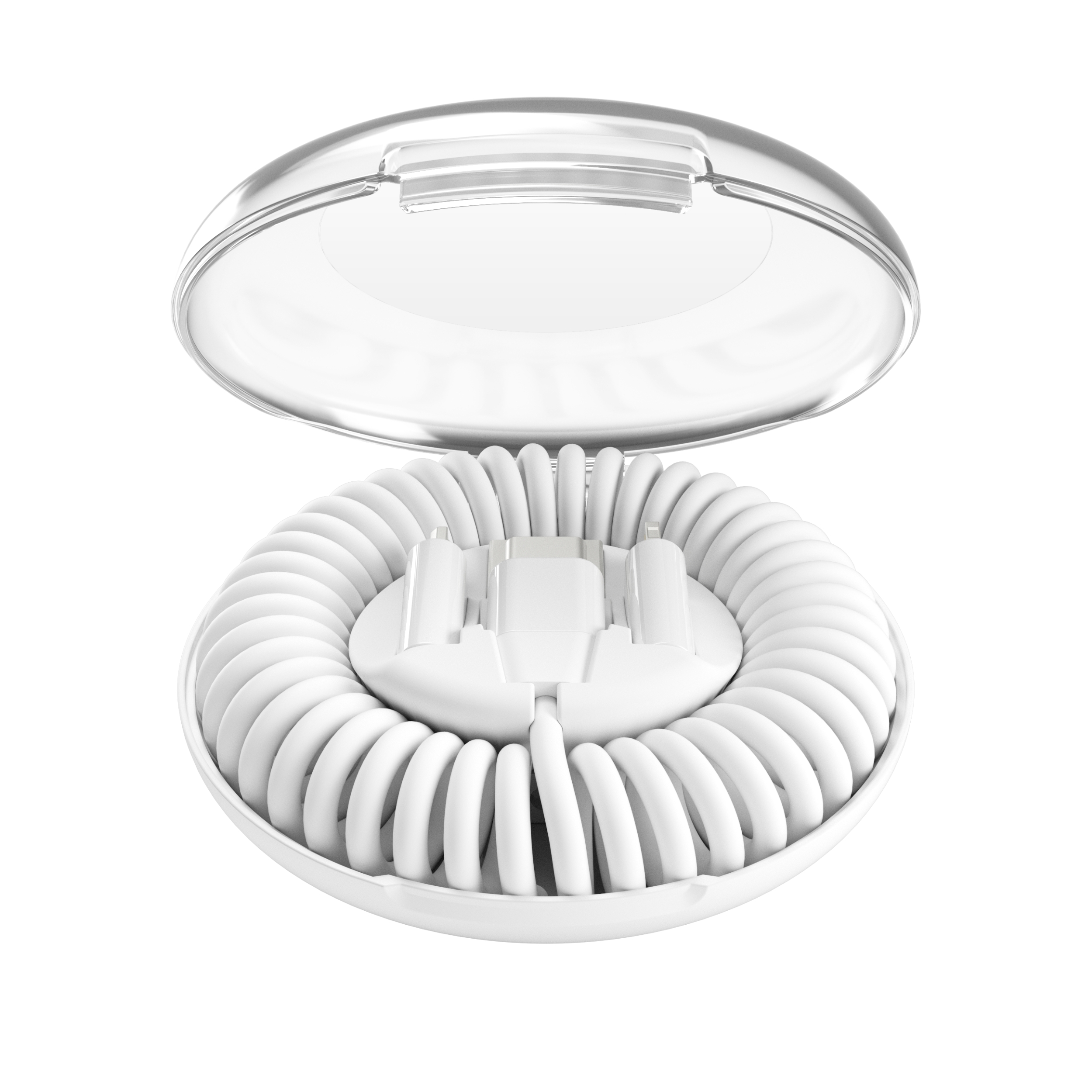 Кабель спиральный в футляре VONMAHLEN Allroundo eco с быстрой зарядкой, 90 см, белый-0