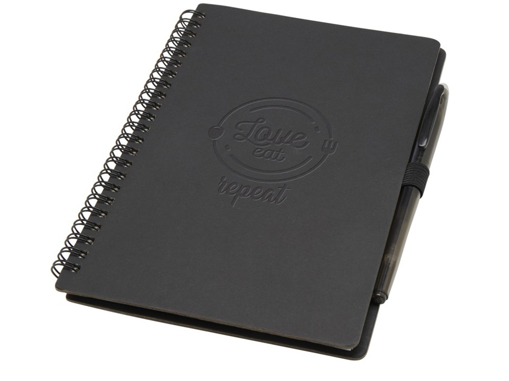 Slate многоразовый набор из блокнота в мягкой обложке и ручки - сплошной черный-6