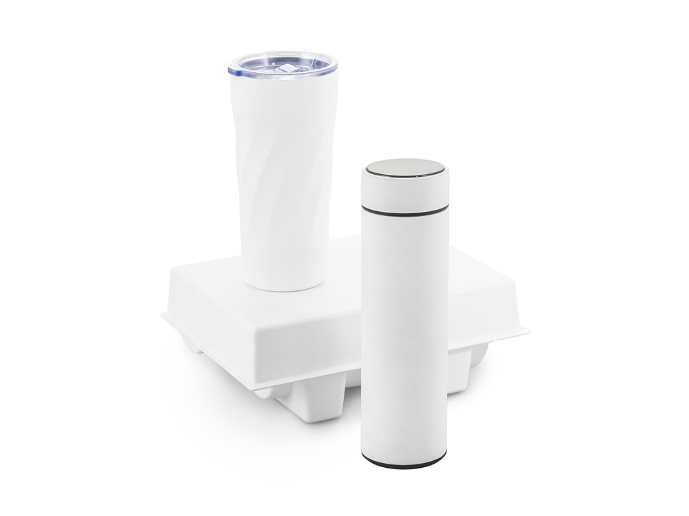 Подарочный набор FAMILY с термосом и термокружкой, белый-0