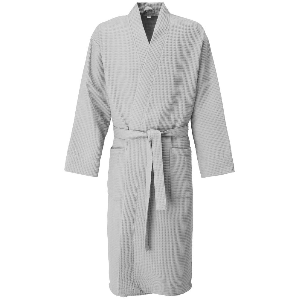 Халат вафельный Kimono, светло-серый-1