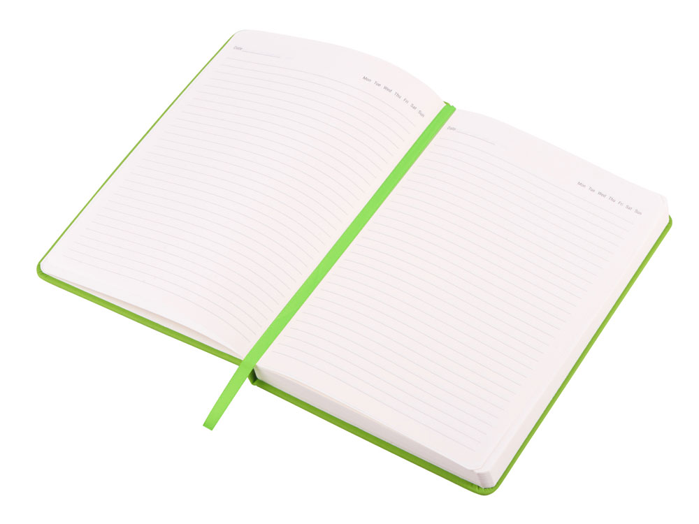 Бизнес-блокнот C2 софт-тач, твердая обложка, 128 листов, зеленое яблоко-3