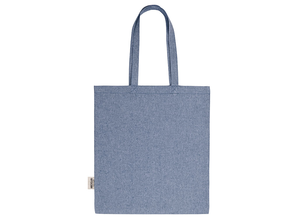 Сумка-тоут Pheebs из переработанного хлопка 150 г/м2, синий меланж-4
