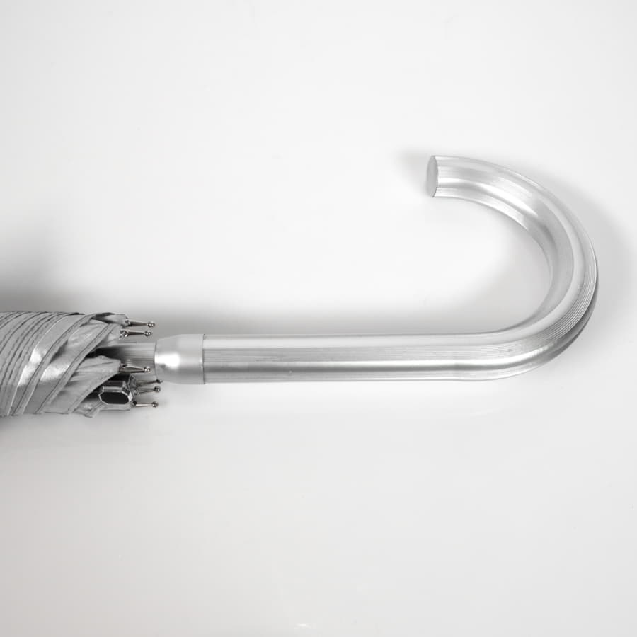 Зонт-трость SILVER, пластиковая ручка, полуавтомат, серый-2