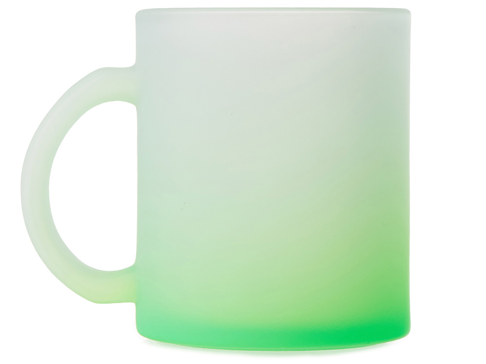 Стеклянная матовая кружка Омбре с градиентом для сублимации, зеленое яблоко-2