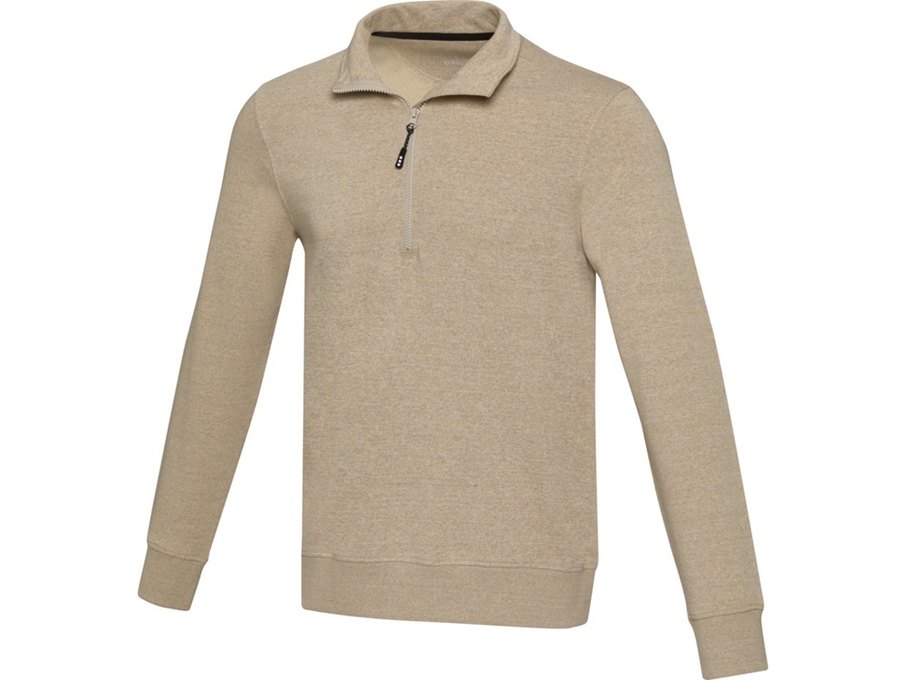 Tin унисекс-свитер с молнией на четверть из переработанных материалов Aware™ - Oatmeal-0
