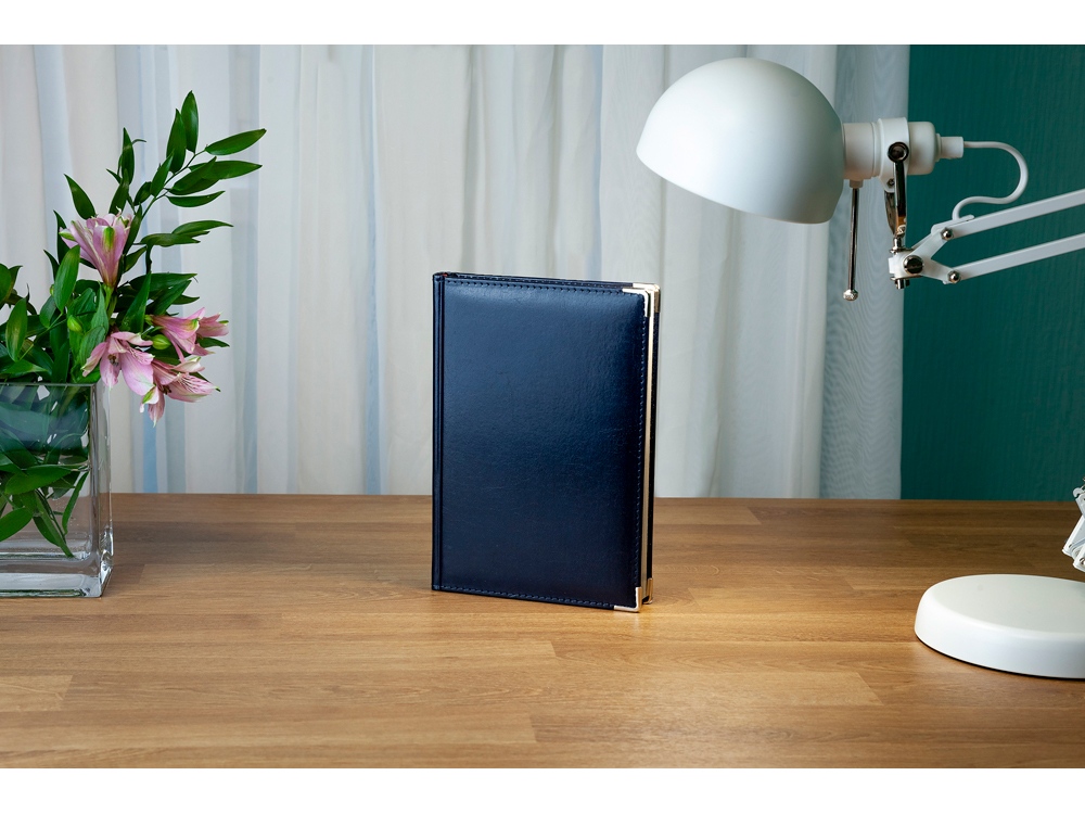 Ежедневник А5 полудатированный Imperium, синий (уголки и срез золото)-2