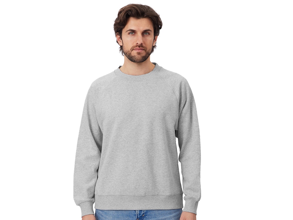 Свитшот оверсайз с рукавом реглан Belgrade, унисекс, серый меланж-2