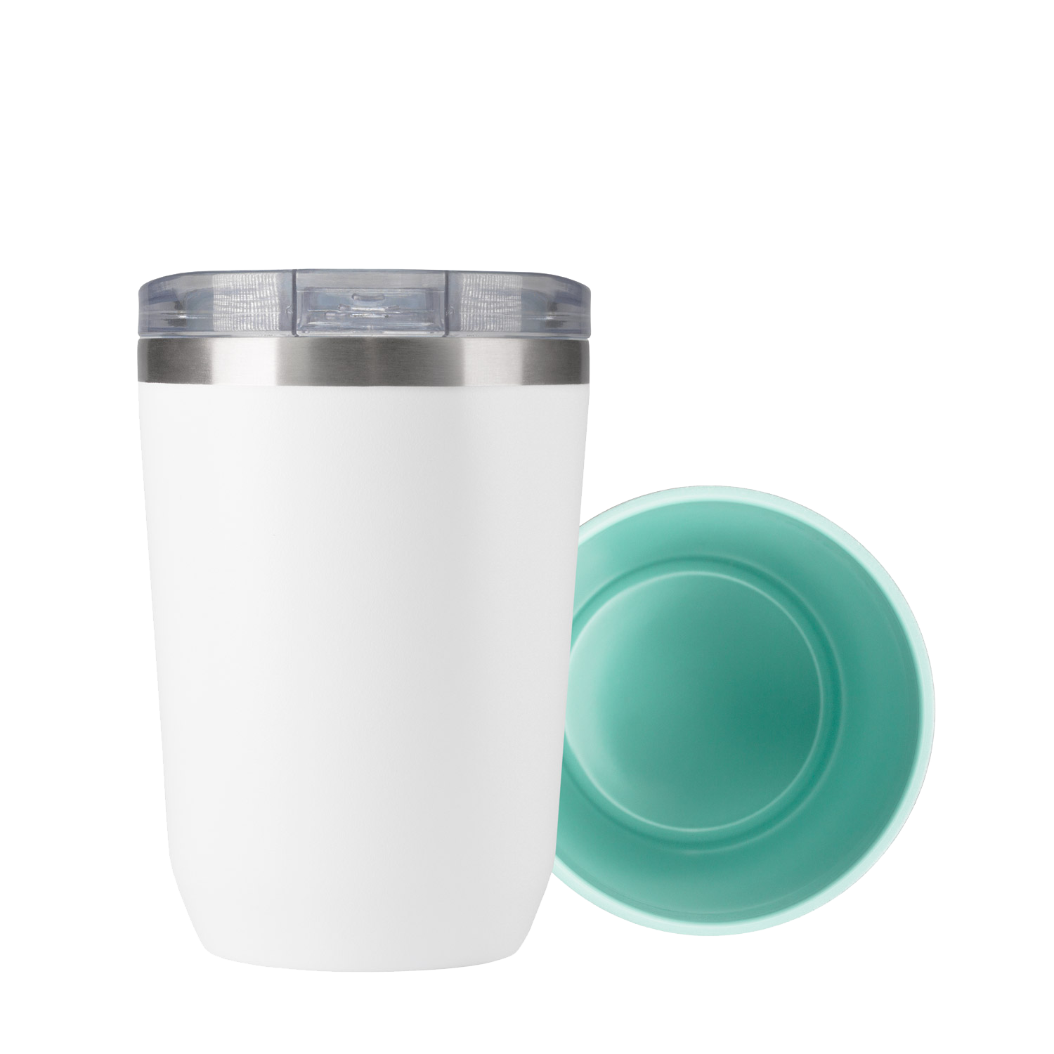 Термокружка вакуумная с керамическим покрытием Arctic, белый/аква-0