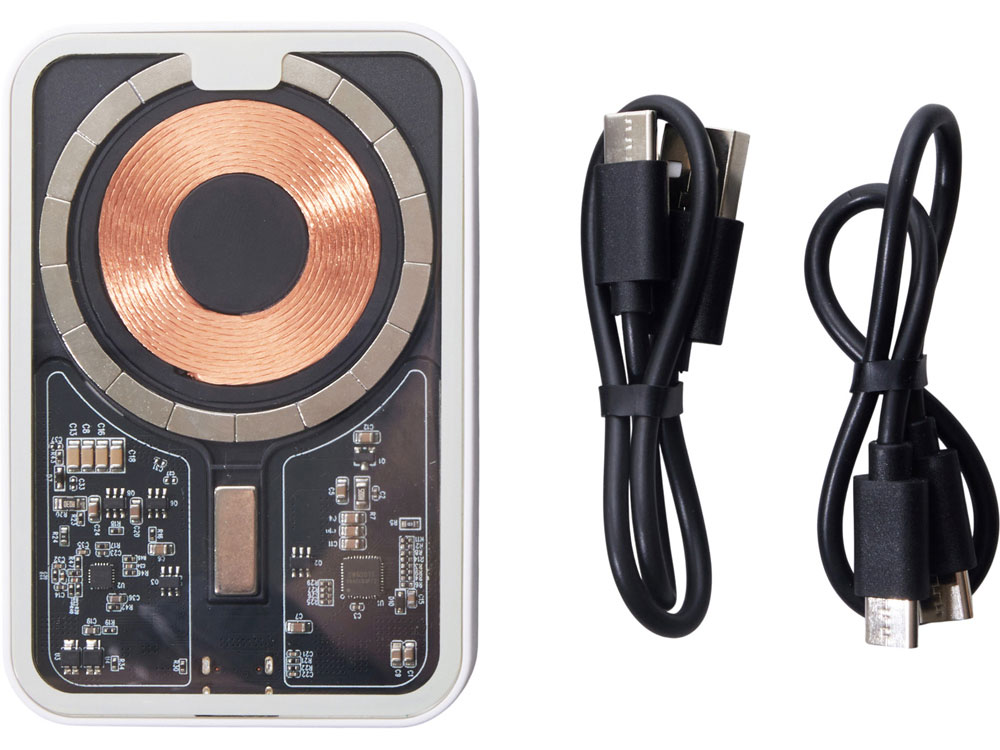 Беспроводной магнитный внешний аккумулятор с QC\PD MagnifIQ, 10000 мАч, 15 Вт, белый-12