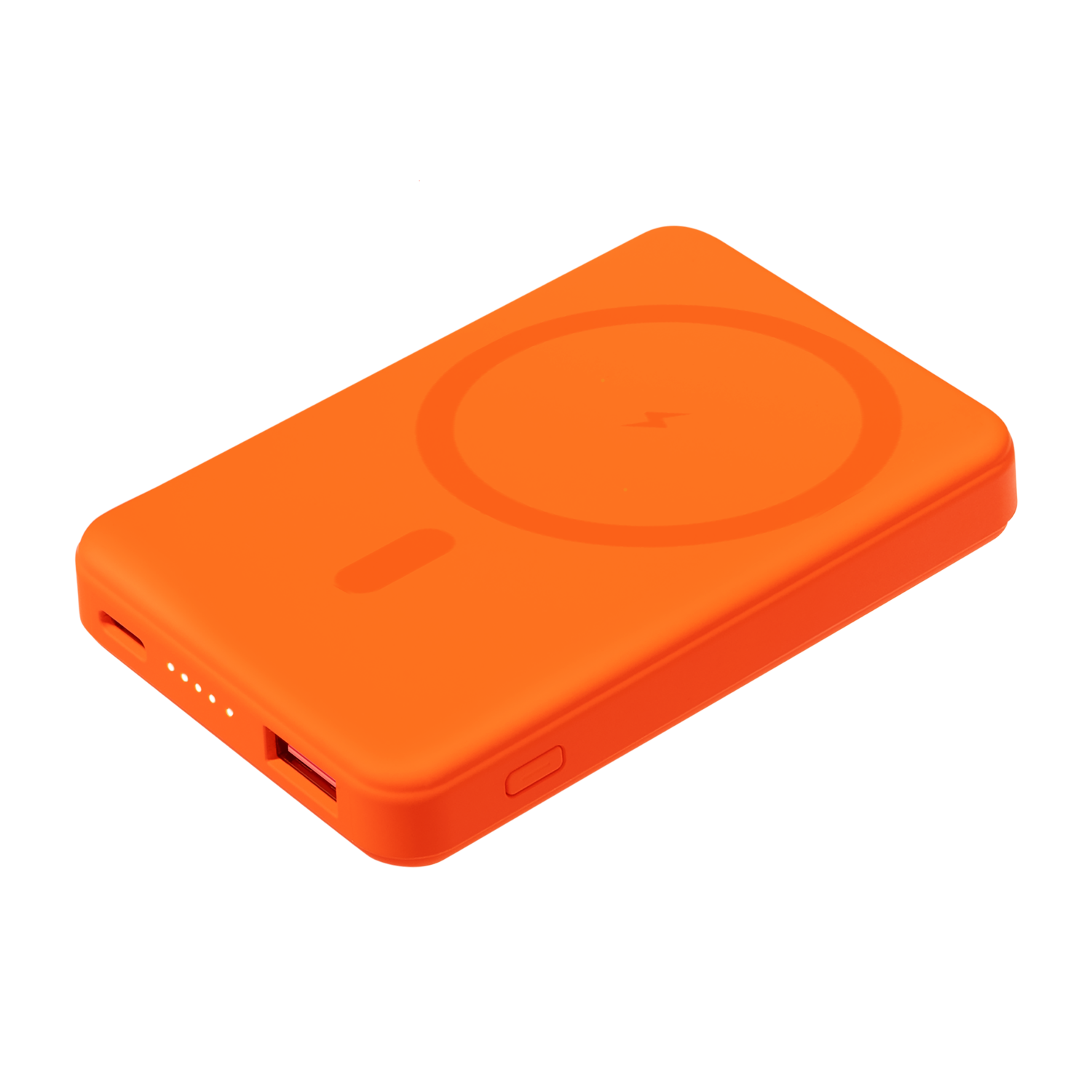 Внешний аккумулятор Ларго PD (Largo PD) 5000mAh с функцией беспроводной зарядки 15W, оранжевый-0