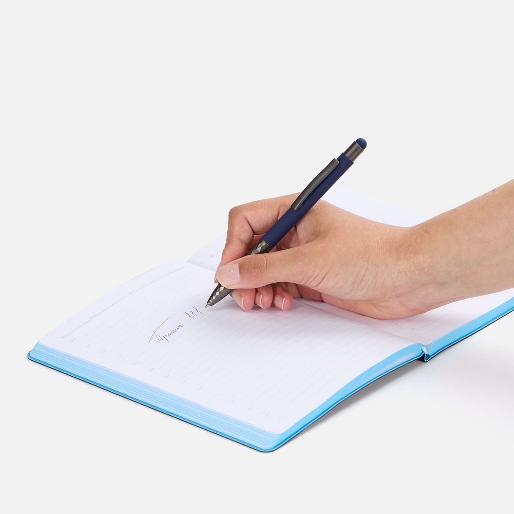 Ручка шариковая Digit Soft Touch со стилусом, синяя-2